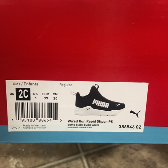 BOYS PUMA Wired Run Rapid Slip on TRAINERS Sneakers 2 C NEW WITH BOX - Picture 9 of 9